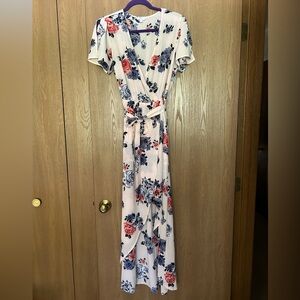 Pink Floral skort wrap dress size medium